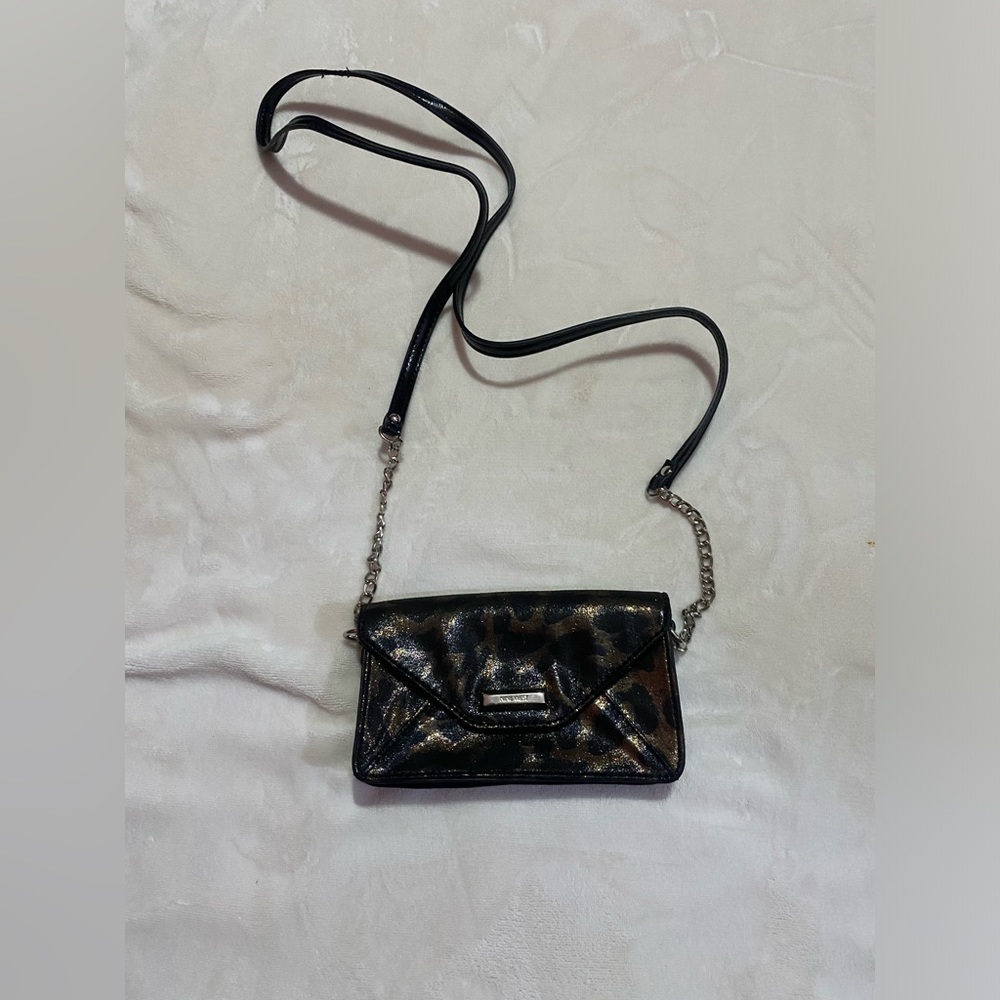 Nine West sparkley cheetah print mini cross body purse